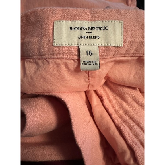 Banana Republic Pink Linen Blend Pencil Skirt Bermuda Sand Size 16 Knee Length - Picture 4 of 11